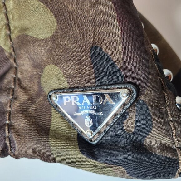 Prada Tote Handbag Canvas Camouflage Pattern, Authentic - Picture 13 of 14